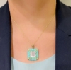 Collana con pendente quadrato in argento con cammeo e turchese