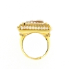 anello in argento quadrato con cammeo e perle