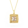 Collana in argento con pendente quadrato con cammeo e perle