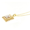 Collana in argento con pendente quadrato con cammeo e perle