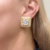Orecchini in argento quadrati con cammeo e perle		