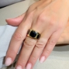 Anello a fascia in argento ed onice