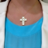 Collana con croce in argento e mapdreperla
