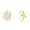 Orecchini in argento con perle a fiore