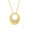 Collana con creola in argento satinato e zirconi