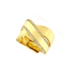 Anello in argento a fasce incrociate con zirconi