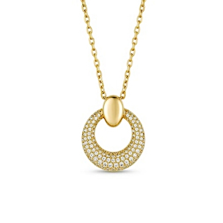 Collana con creola pendente e pavè di zirconi