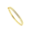 Bracciale rigido in argento satinato e zirconi