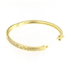 Bracciale rigido in argento satinato e zirconi