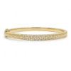 Bracciale rigido in argento satinato e zirconi
