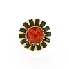Anello in argento con corallo e zirconi neri