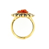 Anello in argento con corallo e zirconi neri