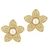 Orecchini fiore in argento con perle e zirconi