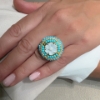 Anello in argento con cammeo e doppio giro di turchese