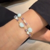 Bracciale in argento acquamarina e perle