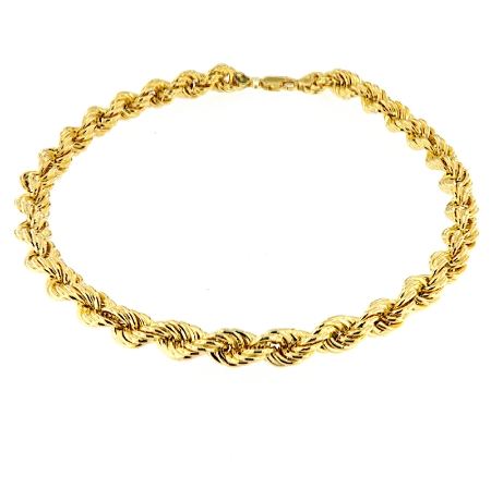 Collana maglia corda in argento dorato