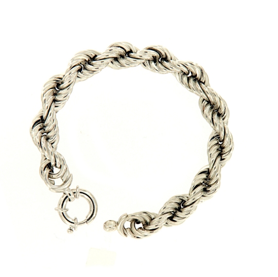 Bracciale maglia a corda in argento