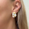 Orecchini in argento con cabochon di madreperla e zirconi