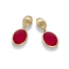 Orecchini in argento dorato e paste vitree rosse
