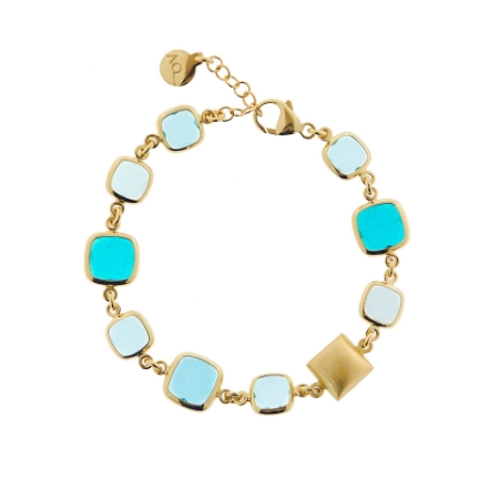 Bracciale in argento e paste  vitree blu