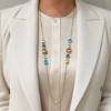 Collana in argento e paste vitree blu
