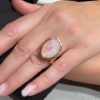 Anello in argento con quarzo rosa ovale