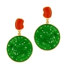 Orecchini in argento corallo e giada
