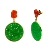 Orecchini in argento corallo e giada
