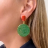 Orecchini in argento corallo e giada