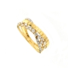 Anello a fascia incrociata in oro e diamanti